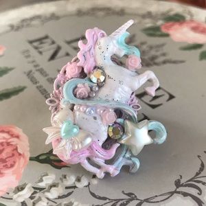 Pastel unicorn adjustable ring